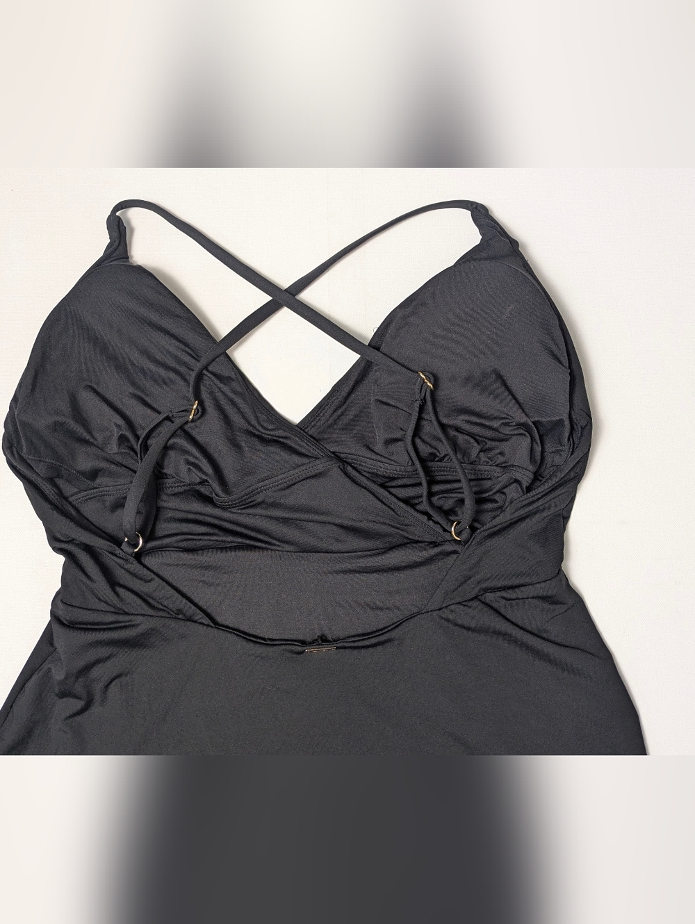 Anne Cole Women's Swimdress One Piece Swimsuit in Black Size 12 Skirted Bottom - Picture 6 of 11